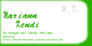 mariann kendi business card